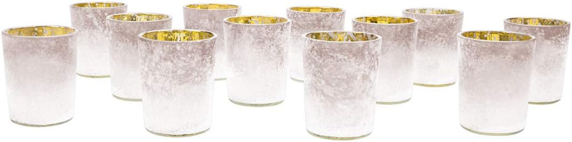 2.6" Tall Mauve Frosted Ombre Mercury Glass Votive Candle Holders Set of 12 Frosted Glass