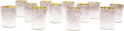 2.6" Tall Mauve Frosted Ombre Mercury Glass Votive Candle Holders Set of 12 Frosted Glass