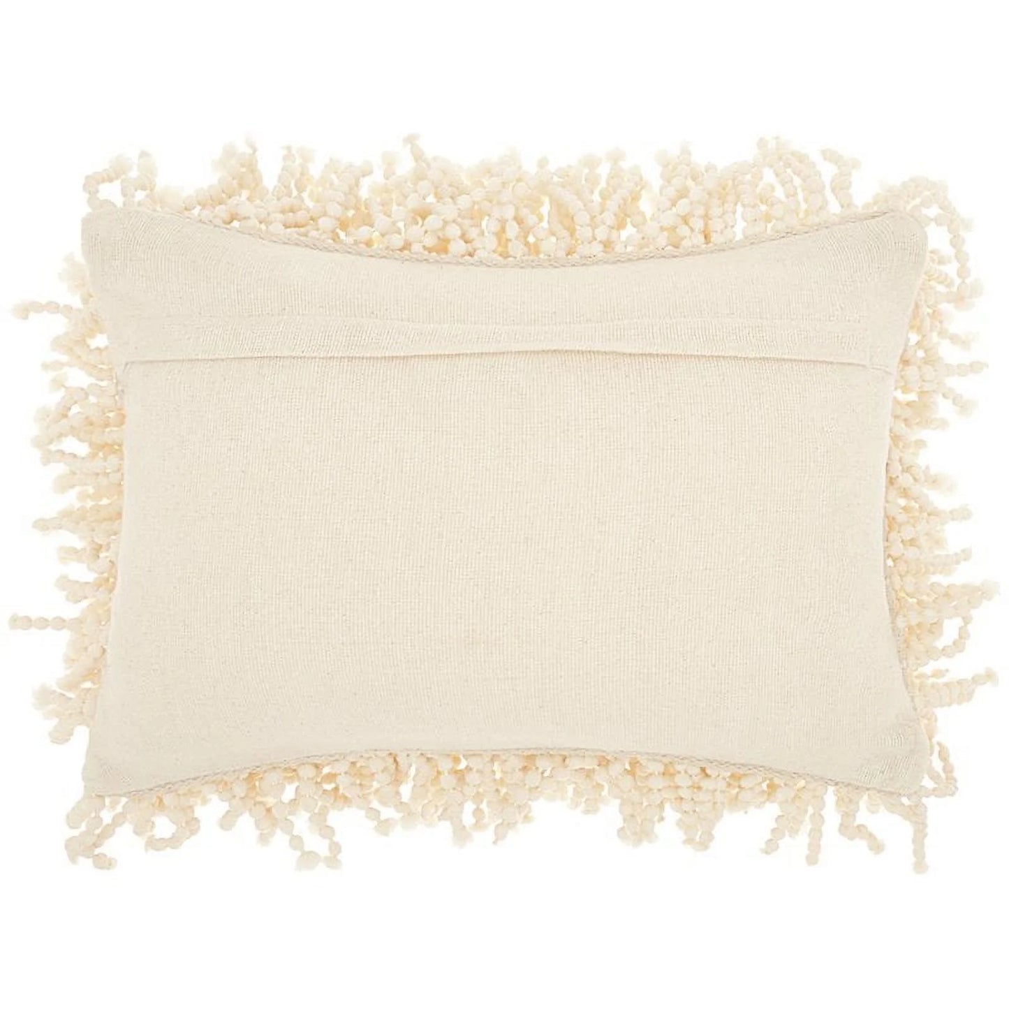 Mina Victory Shag 14X20" Cotton Skinny Fugga Throw Pillow in Ivory