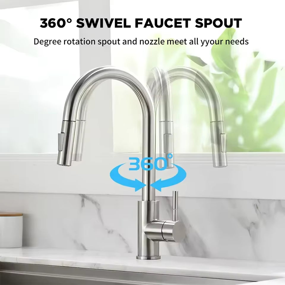 G1/2 Kitchen Faucet Black Surface Water Faucet Kitchen Sink Faucet Pull-Out Kitchen Faucet Single Hole Tap