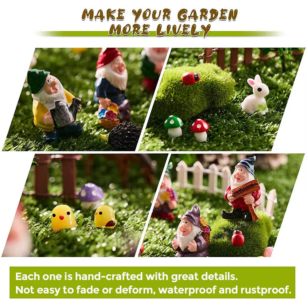 Gnome Yard Fairy Garden Decoration Outdoor Miniatures Decorative Figures Flower Pots Kawaii Room Home Decor Accessories