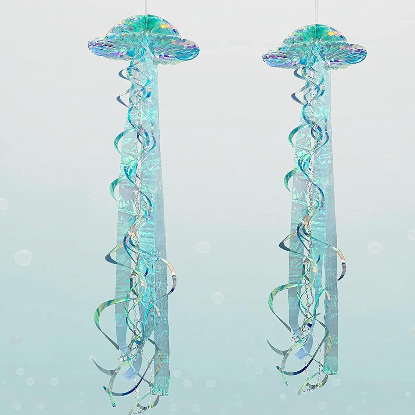 Ocean Blue Jellyfish Decor under the Sea Party Decoration Little Mermaid Theme Birthday Decorations Ocean Theme Décor Hanging Jelly Fish Lanterns Bridal Baby Shower Wedding Party Supply