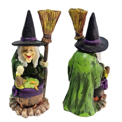 Halloween Decoration Figurine Wizard and Witch Ornaments Sand Table Decorations Desktop Ornament for Halloween Themed Parties