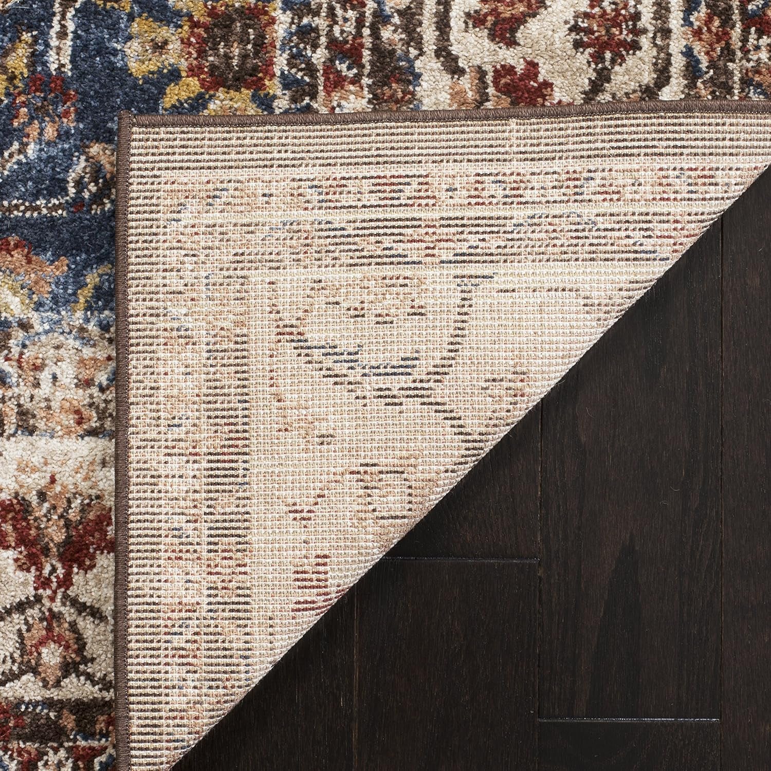 Bijar Collection 2'3" X 12' Royal / Ivory BIJ650B Traditional Oriental Distressed Non-Shedding Living Room Bedroom Runner Rug