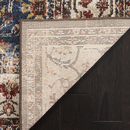 Bijar Collection 2'3" X 12' Royal / Ivory BIJ650B Traditional Oriental Distressed Non-Shedding Living Room Bedroom Runner Rug