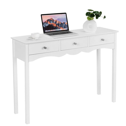 Console Table Hall Table Side Table Desk Accent Table 3 Drawers Entryway White