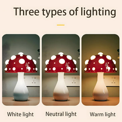 Mushroom Table Lamp Night Light for Home Decor White