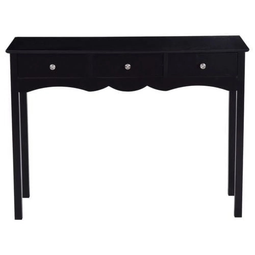Console Table Hall Table Side Table Desk Accent Table 3 Drawers Entryway Black