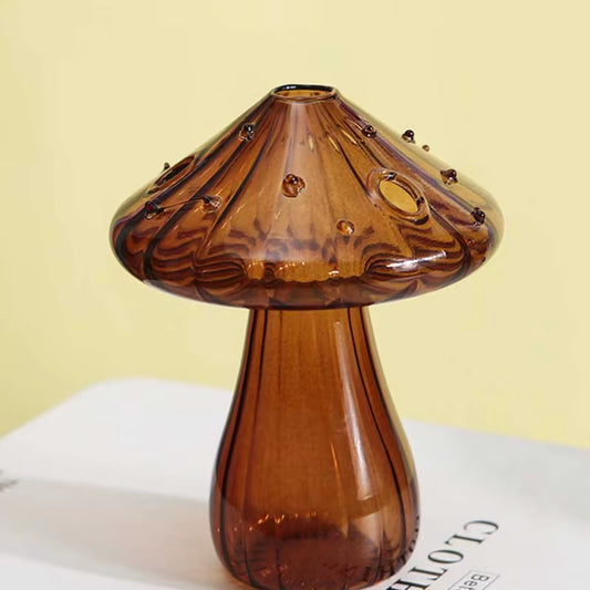 Colorful Mushroom Vase Creative Hydroponic Transparent Glass Aromatherapy 