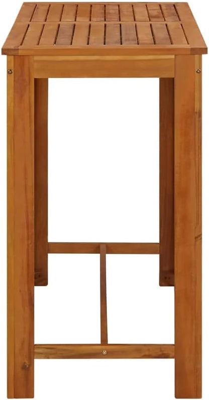 Solid Wood Acacia Bar Table Bistro Table Bar High Table Breakfast Table Dining Table Pub Table Kitchen Room Furniture 59.1"X27.6"X41.3" Brown