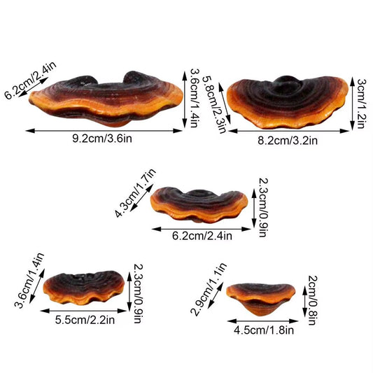 5Pcs Resin Mushroom Tree Hugger Ganoderma Figurines Tree Sculpture Dark Mushroom Yard Decor Fairy Mushroom Garden Decorations