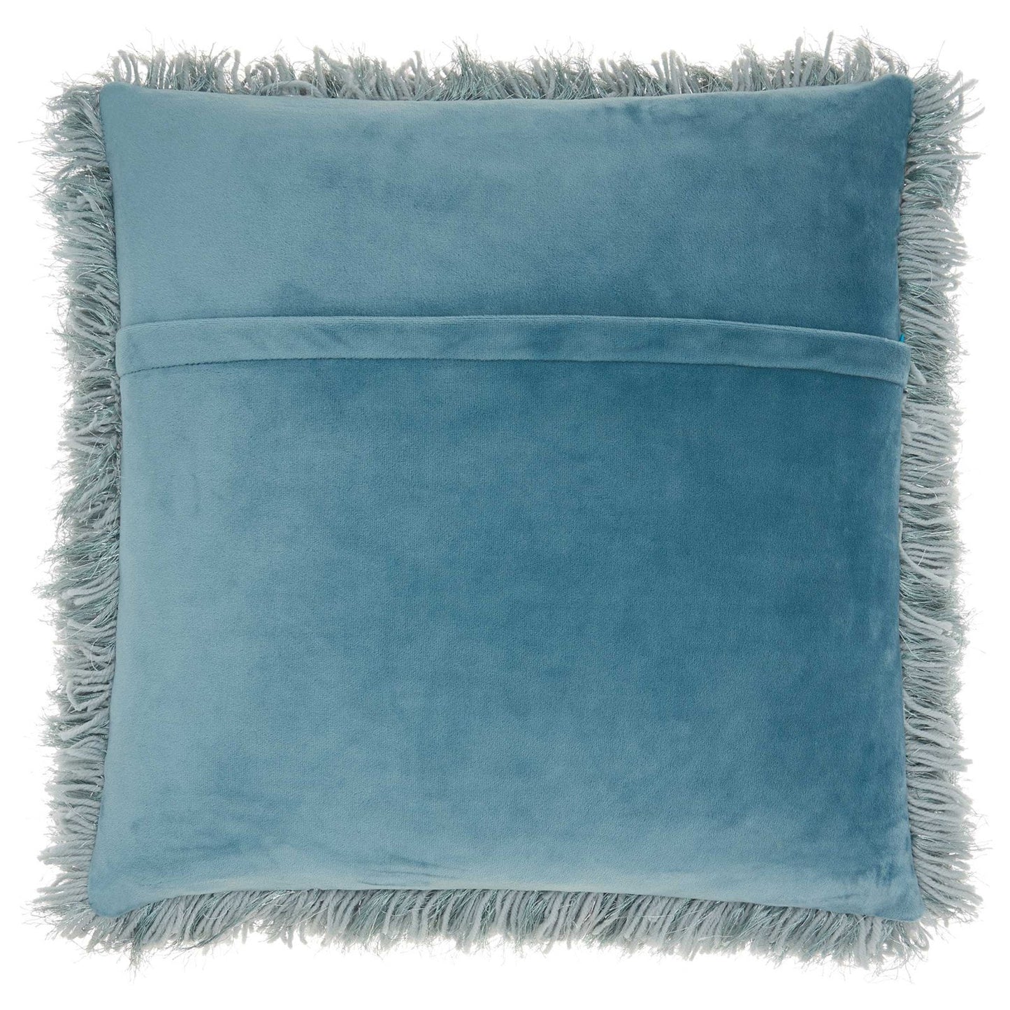 Yarn Shimmer Shag Decorative Throw Pillow, 17" X 17", Light Grey