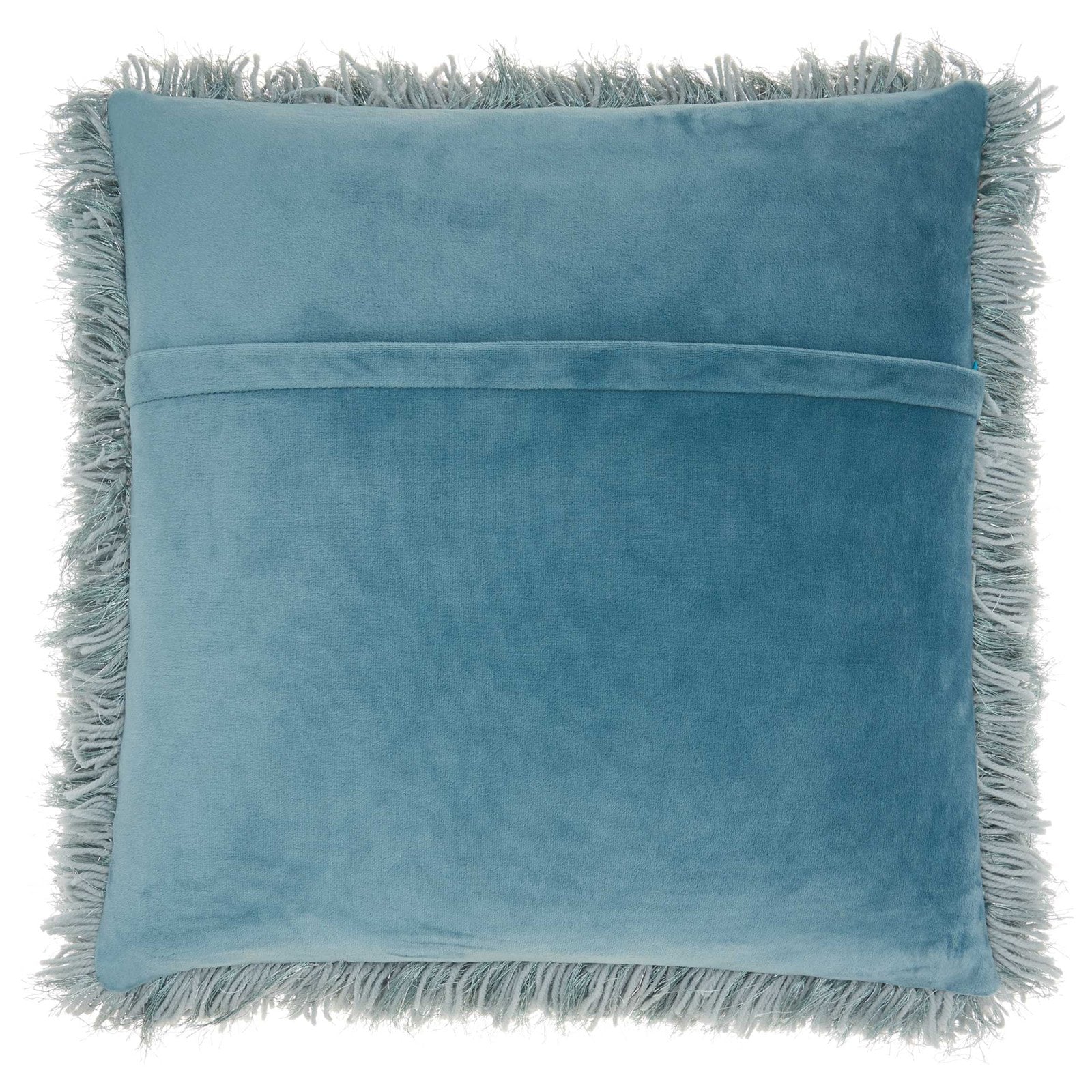 Yarn Shimmer Shag Decorative Throw Pillow, 17" X 17", Light Grey