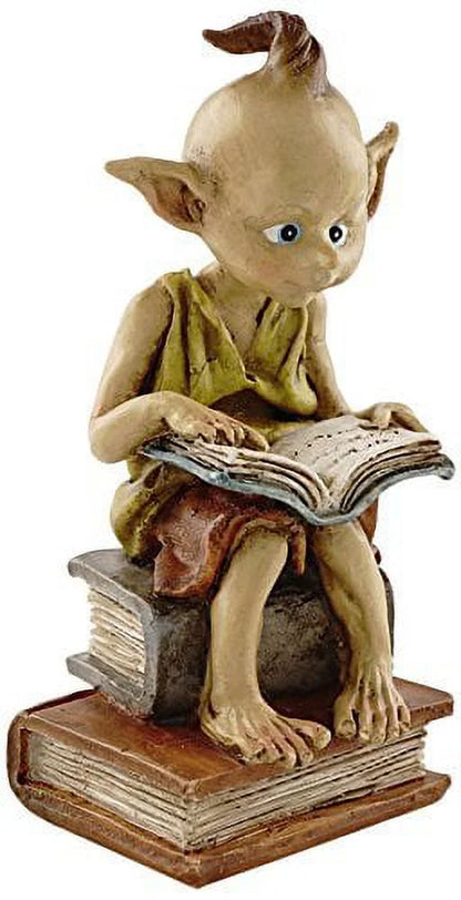 Miniature Fairy Garden and Terrarium Statue, Garden Pixie Elf Reading Book