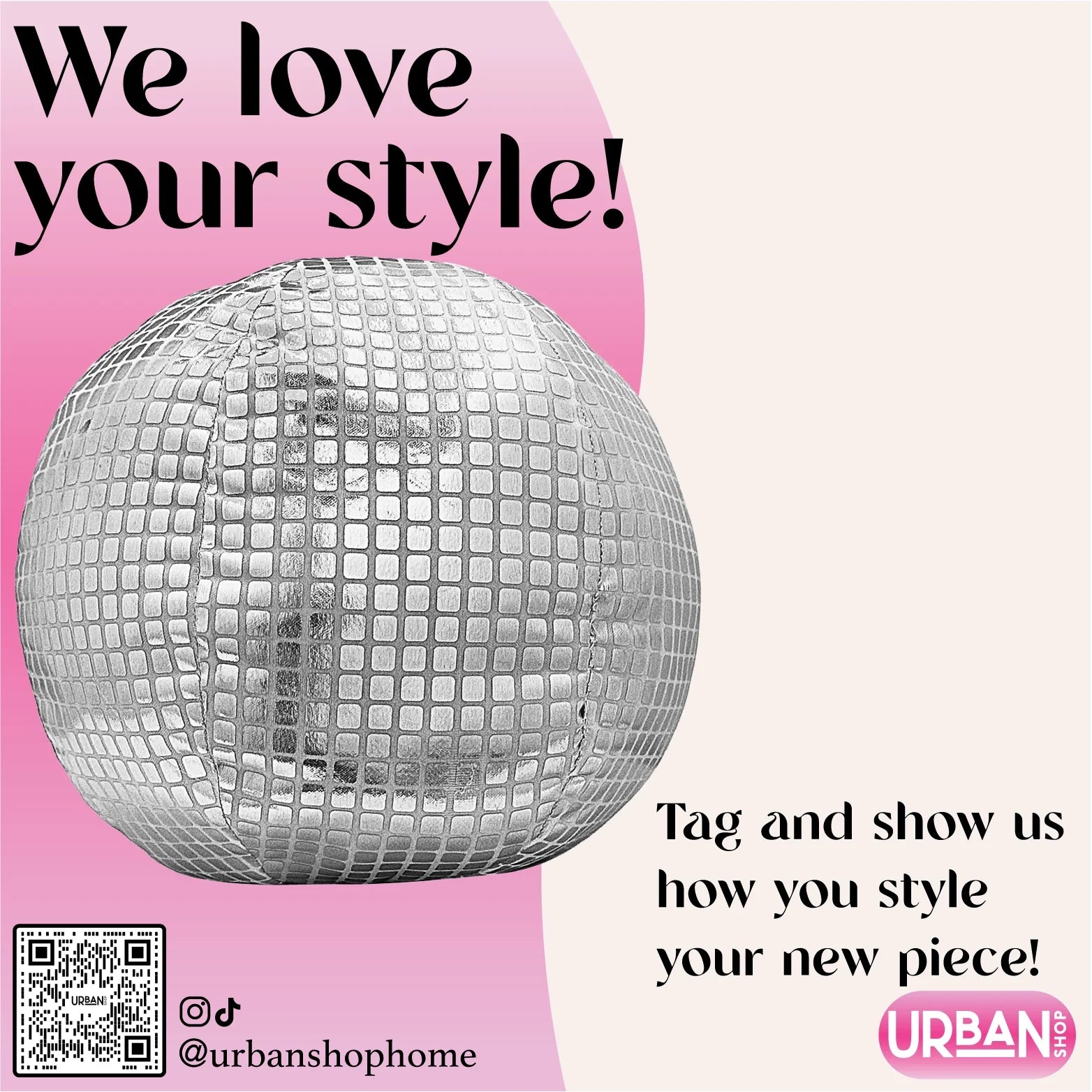 12" Disco Ball Decorative Pillow for Teens and Young Adults