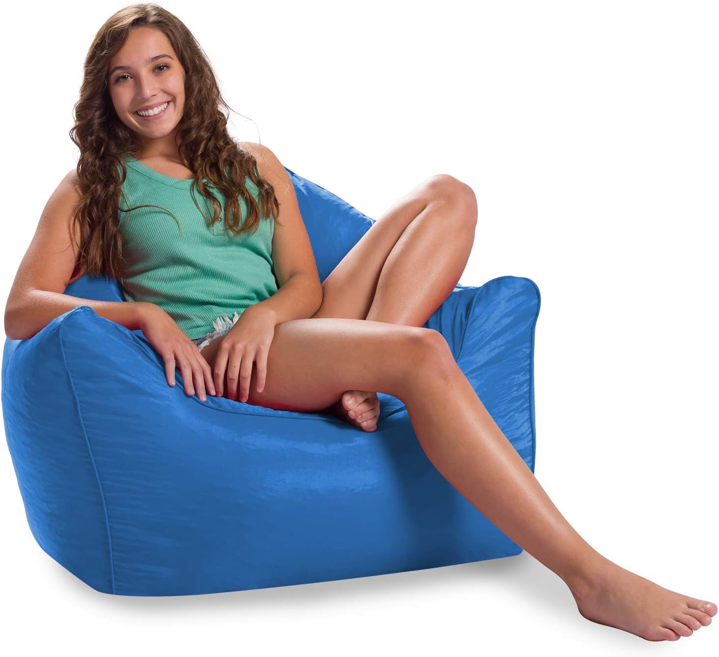 Structured Comfy Seat for Playrooms and Bedrooms, Large Bean Bag Chair, Malibu Lounge, Royal Blue