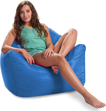 Structured Comfy Seat for Playrooms and Bedrooms, Large Bean Bag Chair, Malibu Lounge, Royal Blue