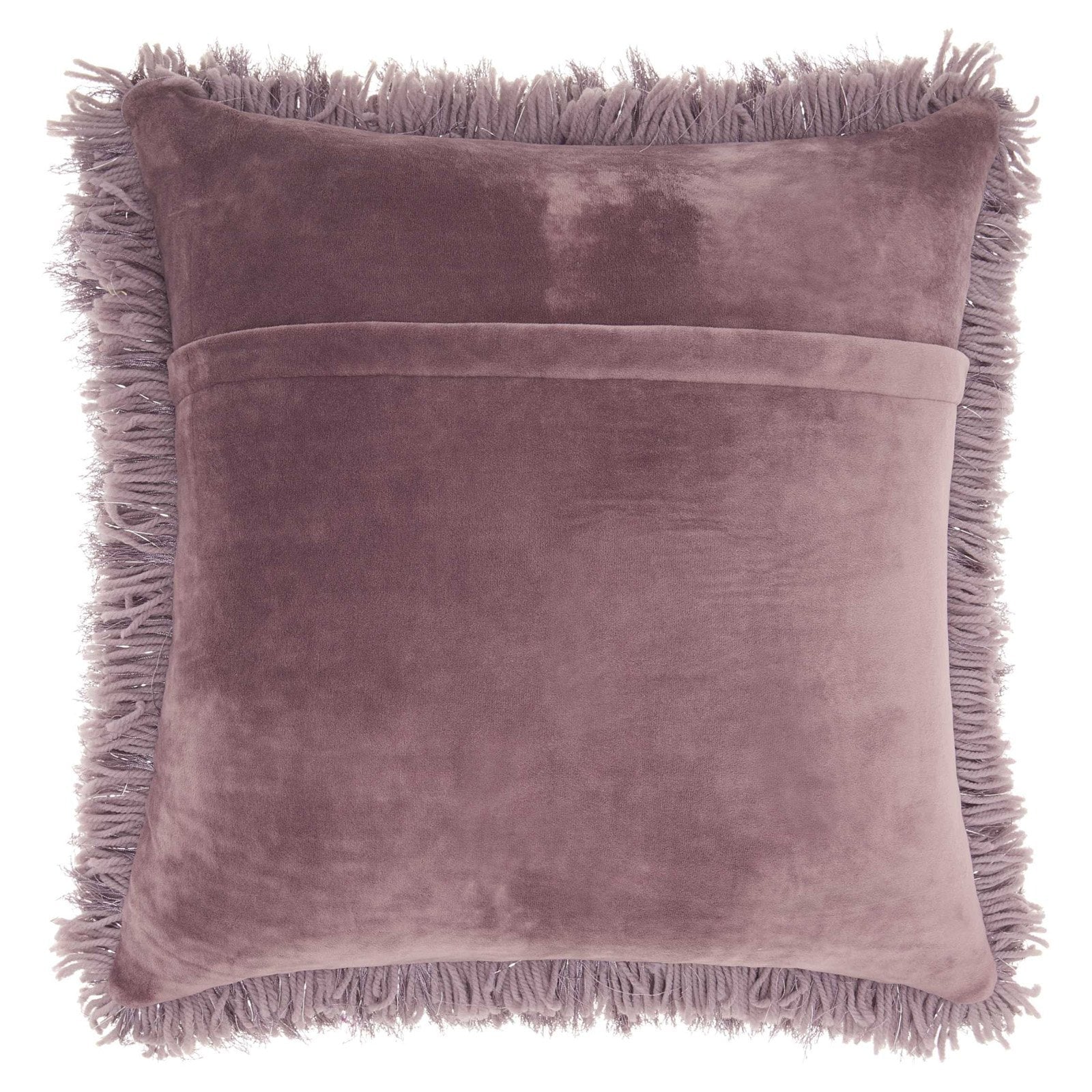Yarn Shimmer Shag Decorative Throw Pillow, 17" X 17", Light Grey