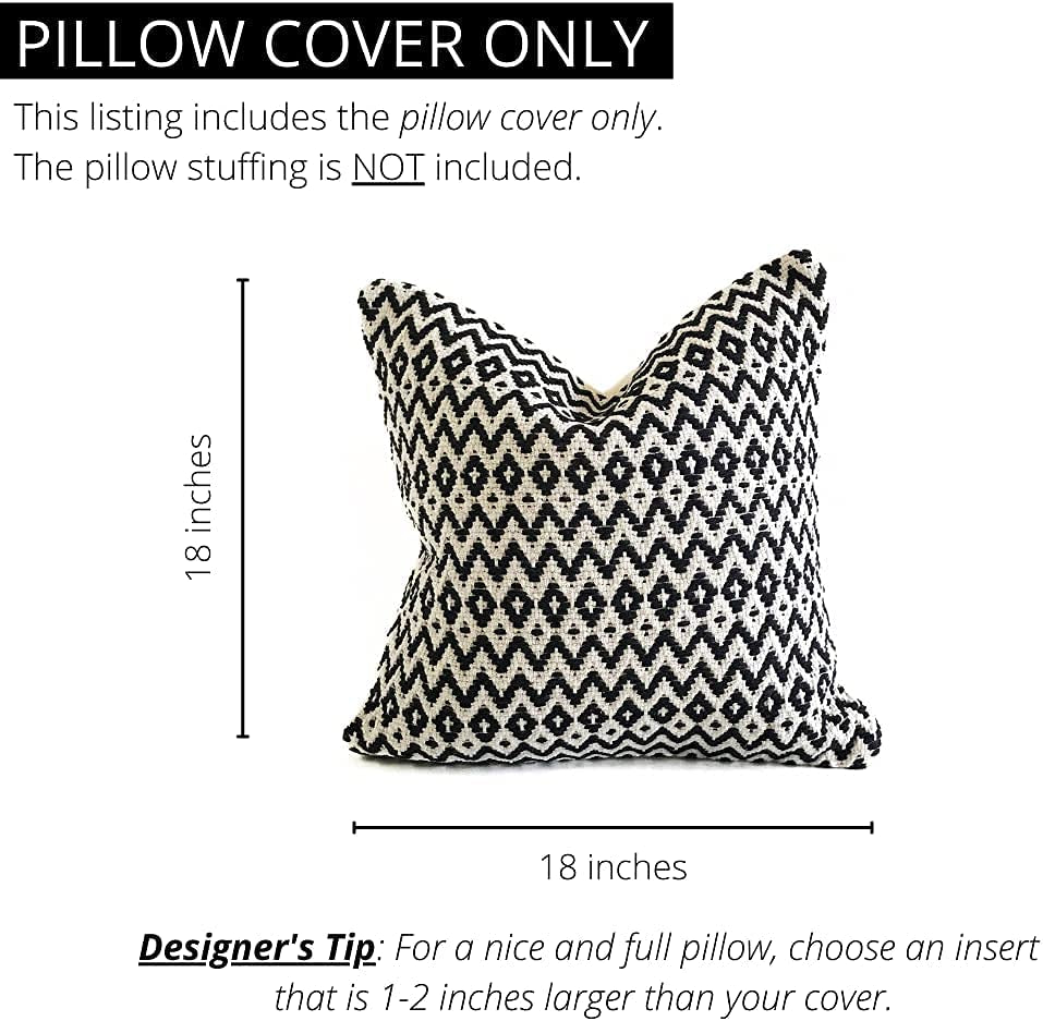 Kilim Pillow Cover 18X18 Boho Throw Pillow Bohemian Throw Pillows Boho Room Decor Boho Pillows Indie Decor Indie Pillow Covers Kilim Throw Pillow Black Beige