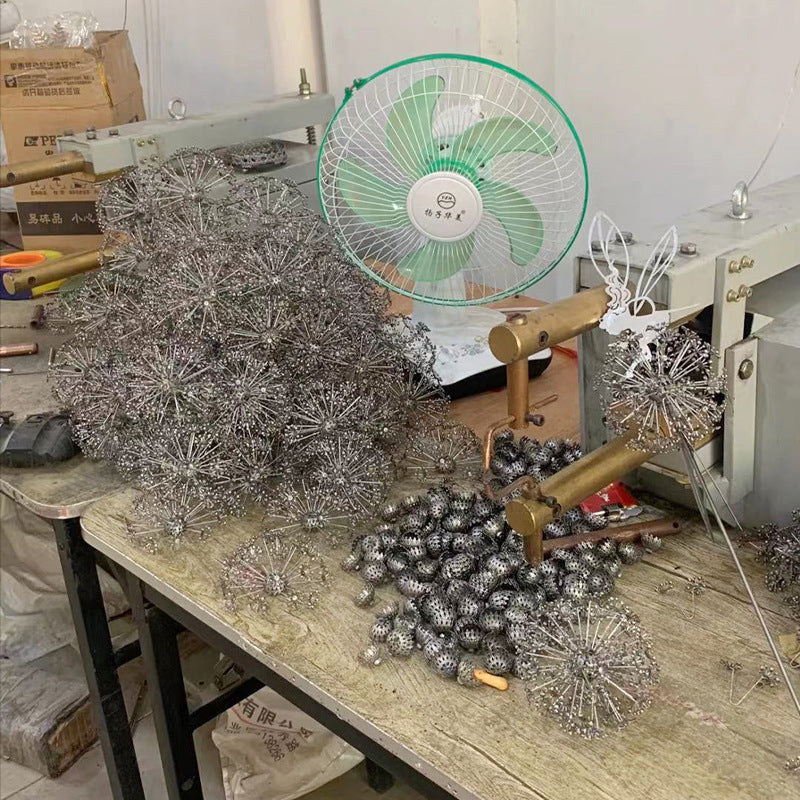 FARCENT Dandelion Magical Fairy Steel Wire Statue Garden Decorative Crafts