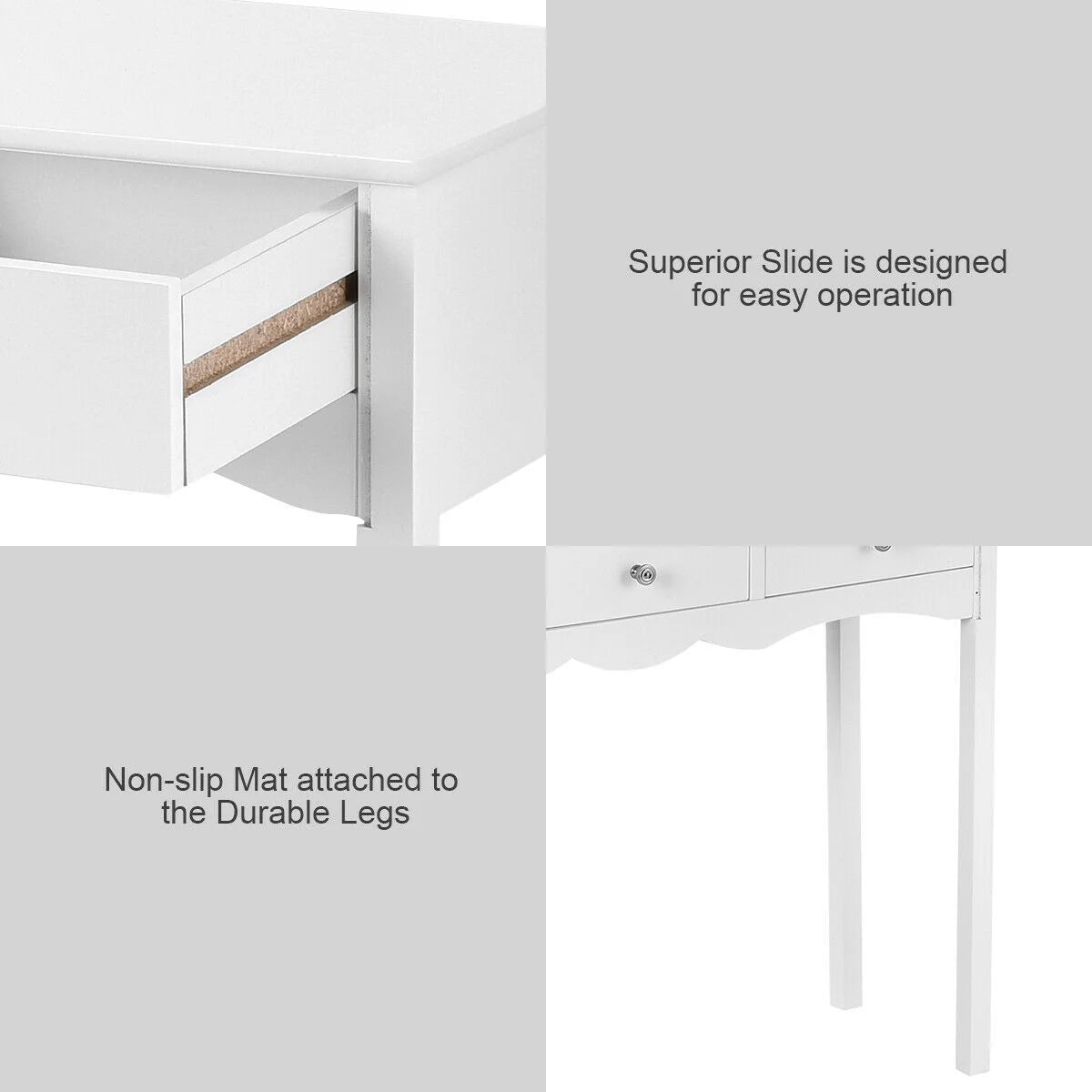 Console Table Hall Table Side Table Desk Accent Table 3 Drawers Entryway White