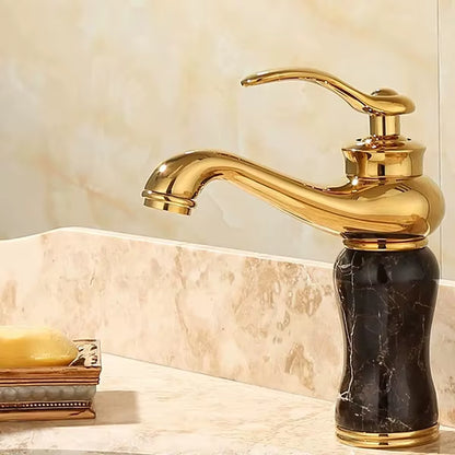 Bathroom Faucet Brass and Jade Faucet Bathroom Basin Faucet Sink Mixer Tap Gold Sink Faucet Bath Basin Sink Faucet
