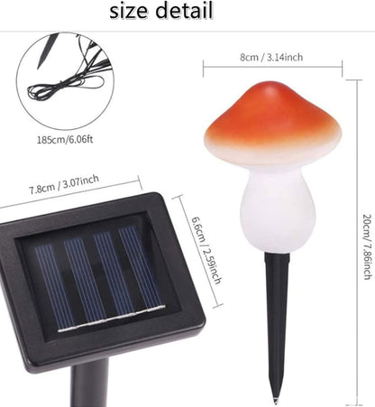 Outdoor Solar Garden Mushroom Lights - Mushroom Solar Lights Garden Stake Led Light Night Flashing Mushrooms Lamp Decor Backyard Path Lights（1-Pack of 3 Orange Mushroom Lights