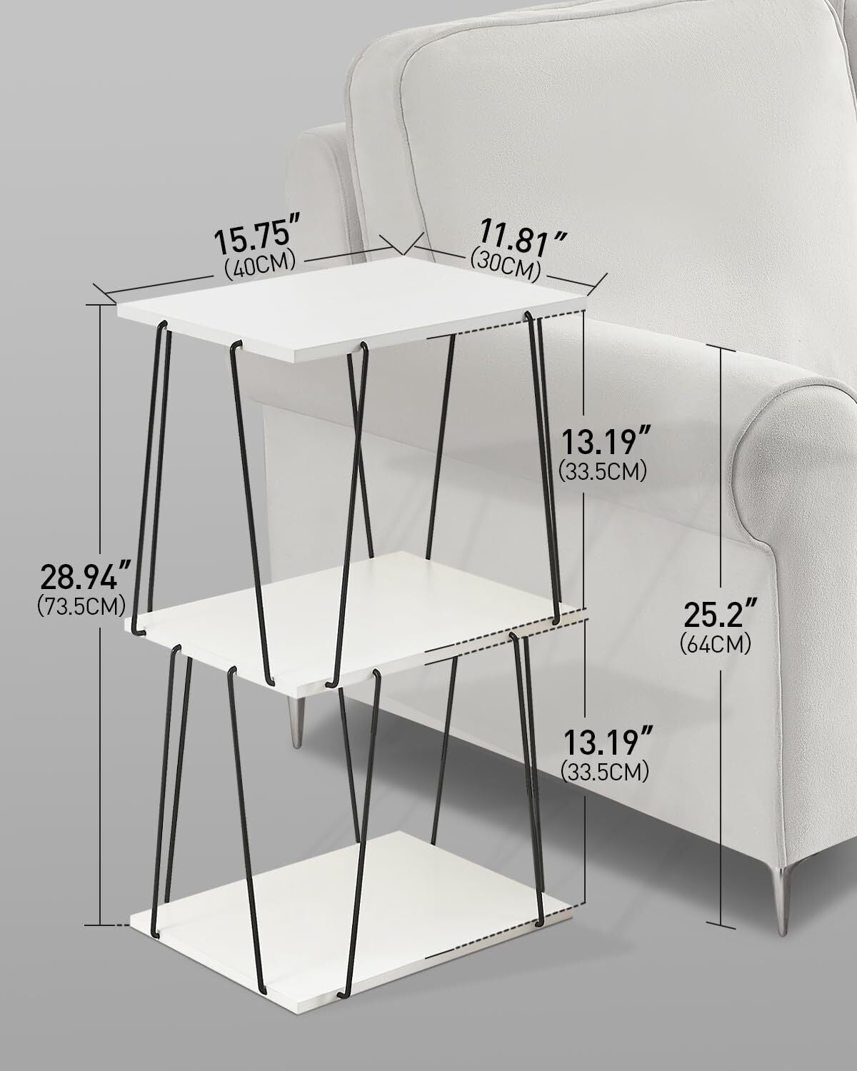 Tall Side Table, Small End Table, 29 Inch High Accent Table, Bedside Table Fo...