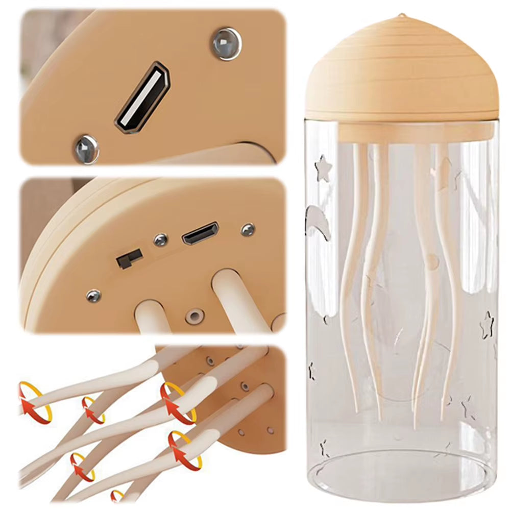 Rotating Jellyfish Night Light Jellyfish Nightlight Type-C Charging Jellyfish Bedside Lamp Creative Sleeping Light for Desktop