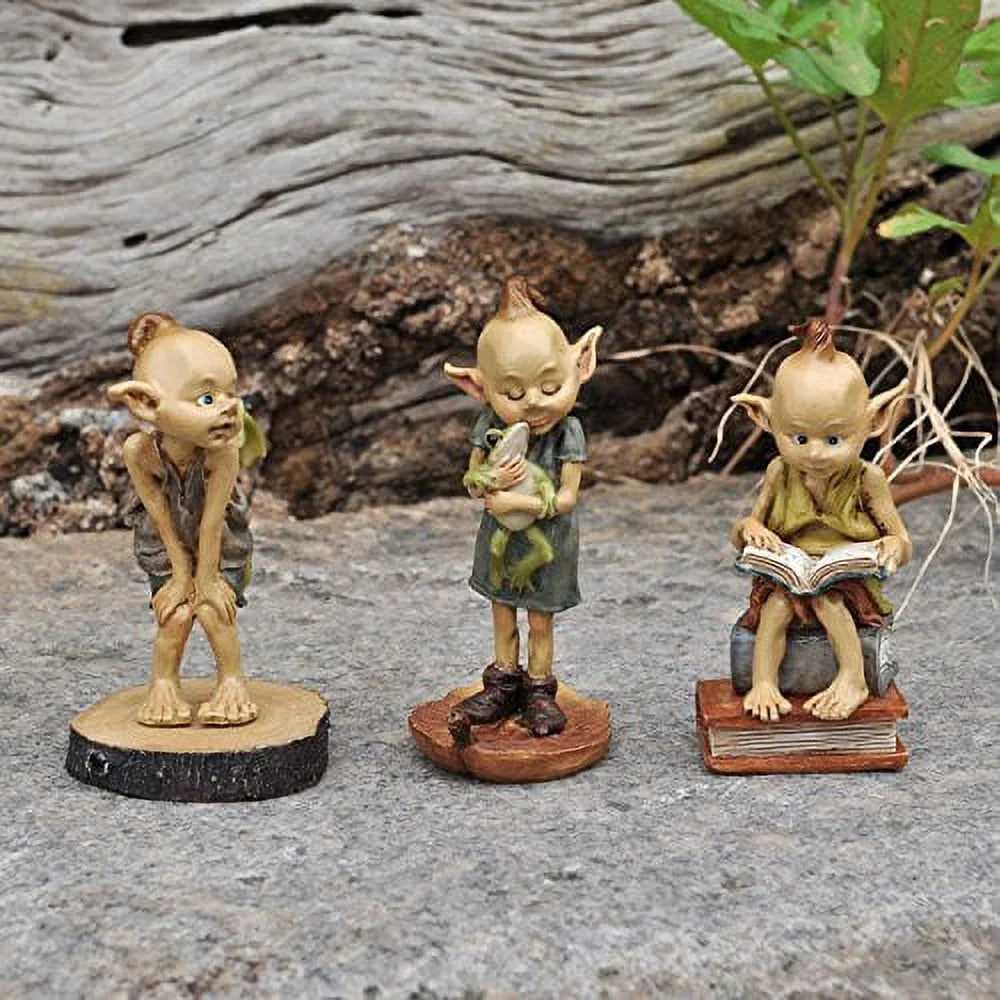 Miniature Fairy Garden and Terrarium Statue, Garden Pixie Elf Reading Book