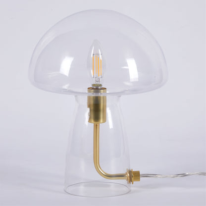 Novelty Glass Mushroom Lamp, Clear, 12" H, Plug-In