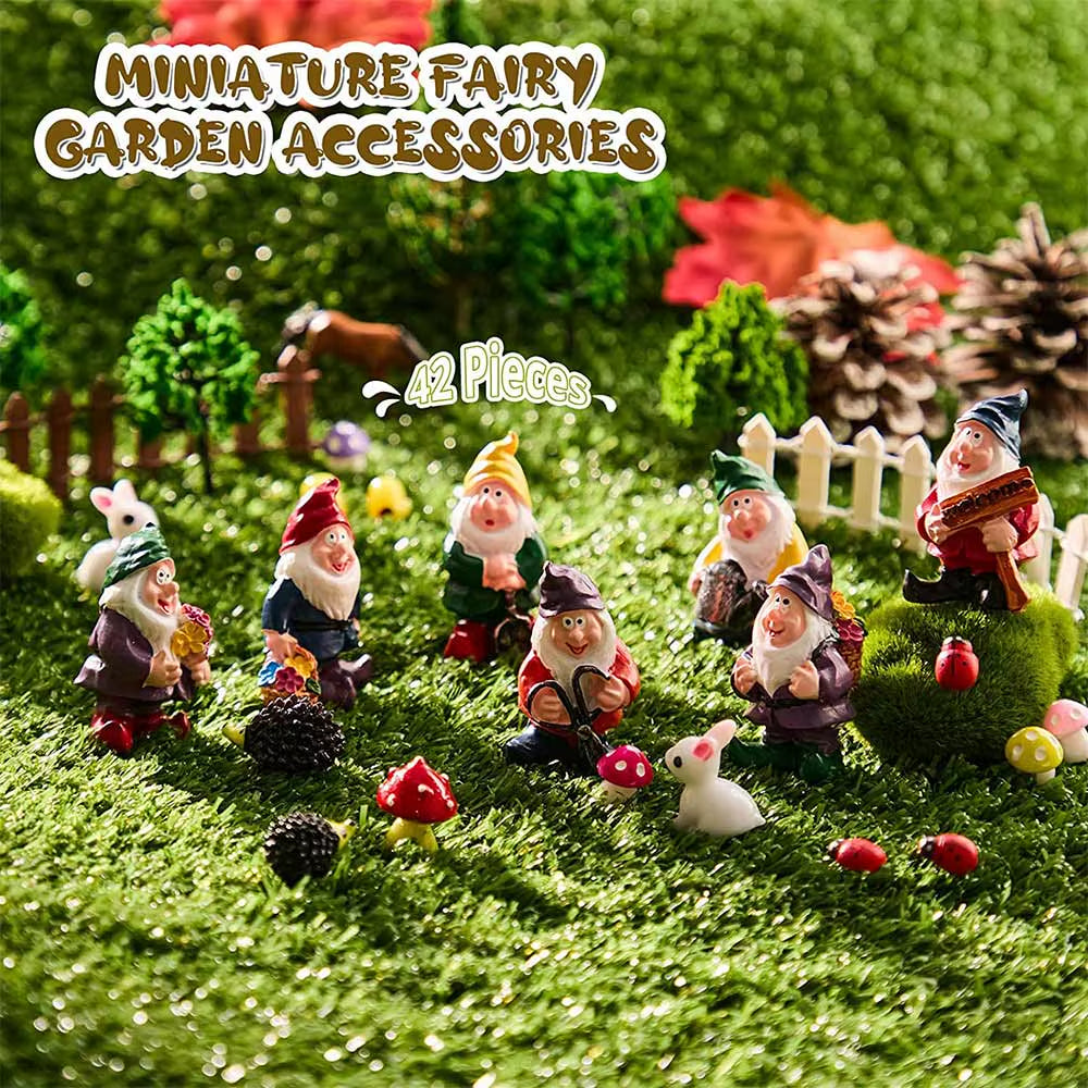 Gnome Yard Fairy Garden Decoration Outdoor Miniatures Decorative Figures Flower Pots Kawaii Room Home Decor Accessories