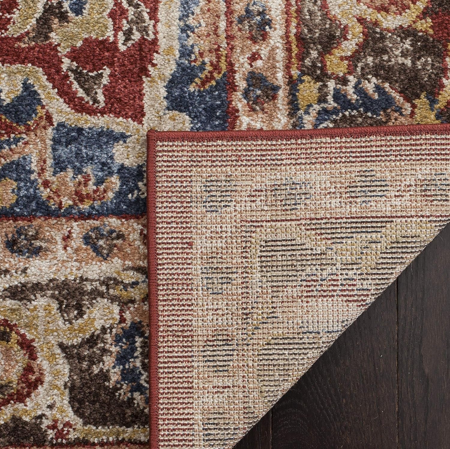 Bijar Collection 2'3" X 6' Red / Royal BIJ605R Traditional Oriental Distressed Non-Shedding Living Room Entryway Foyer Hallway Bedroom Runner Rug