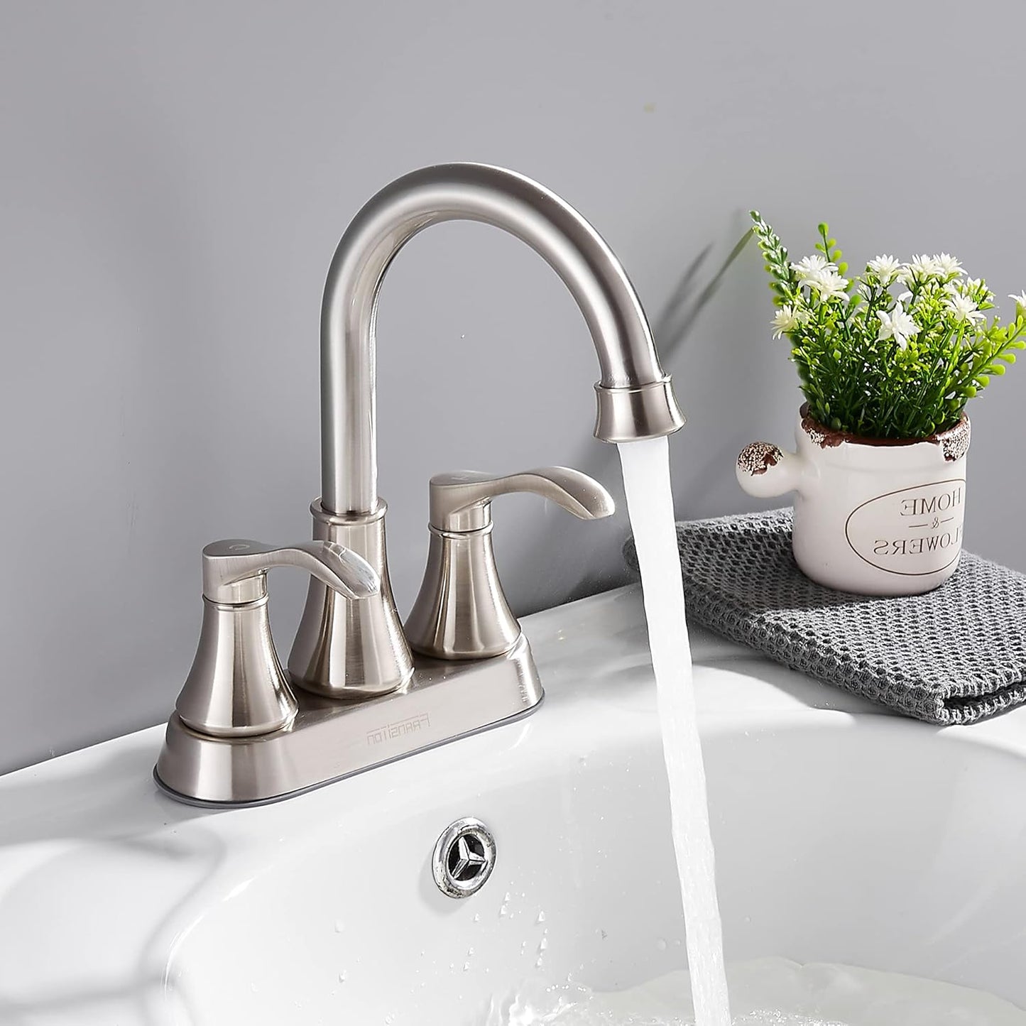 8 Inch 2 Handles 3 Holes Antique Bathroom Faucet Widespread Bathroom Sink Faucet Pop up Drain with Overflow Lavatory Faucet Vintage Bathroom Faucet