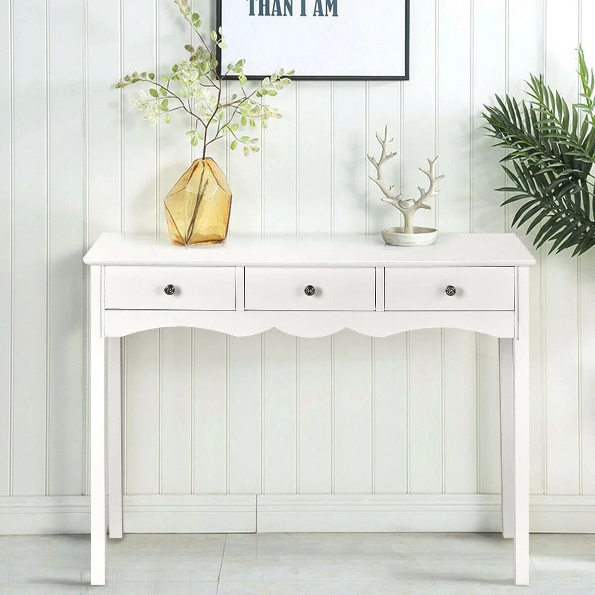 Console Table Hall Table Side Table Desk Accent Table 3 Drawers Entryway White