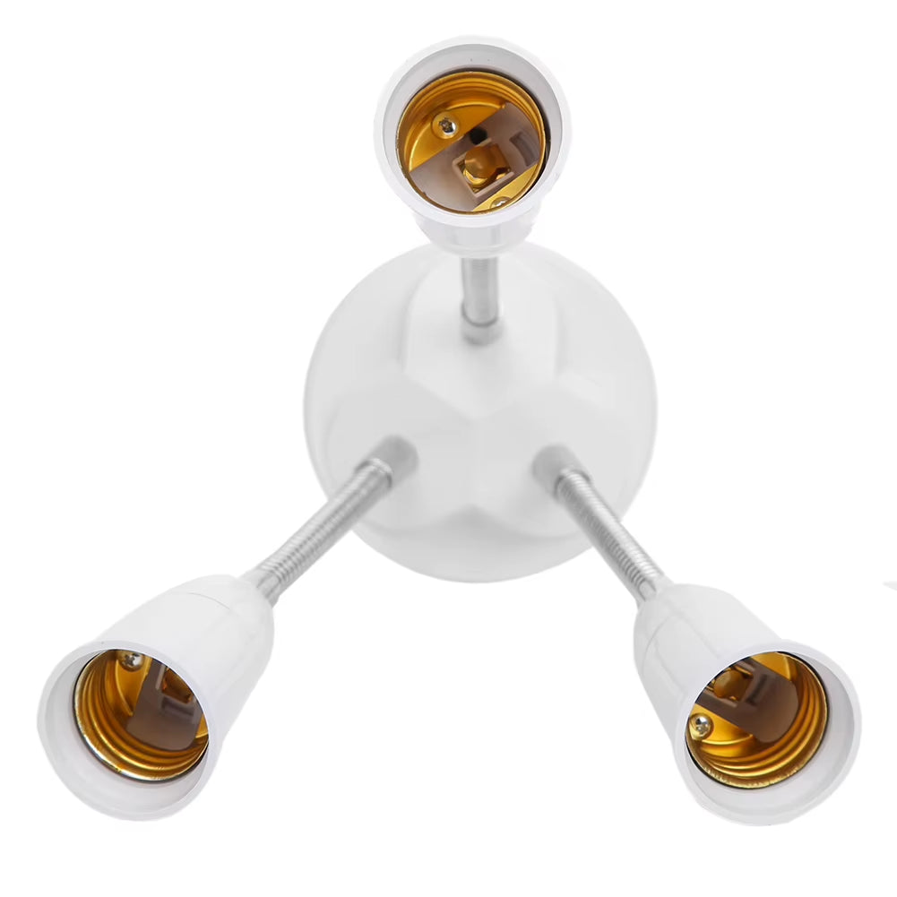 E27 Splitter 2/3/4/5 Heads Lamp Base Adjustable LED Light Bulb Holder Adapter Converter Socket 