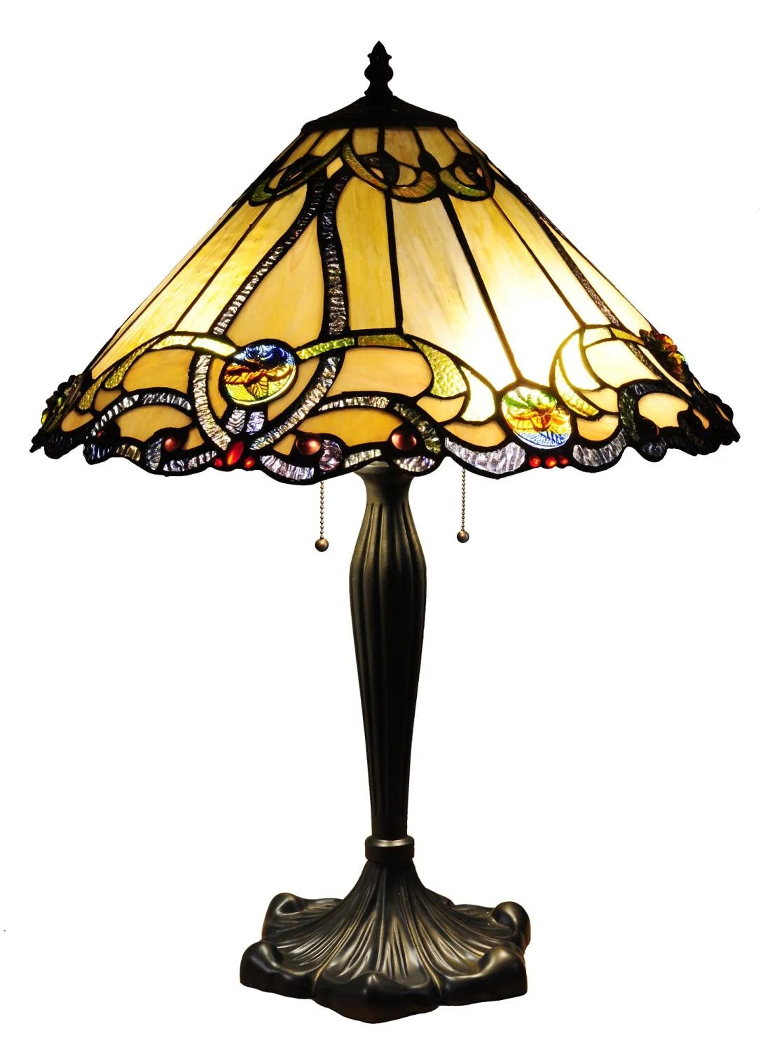 CH1B518AV18-TL2 MAJESTIC GRANDEUR Tiffany-Style 2 Light Victorian Table Lamp 18" Shade