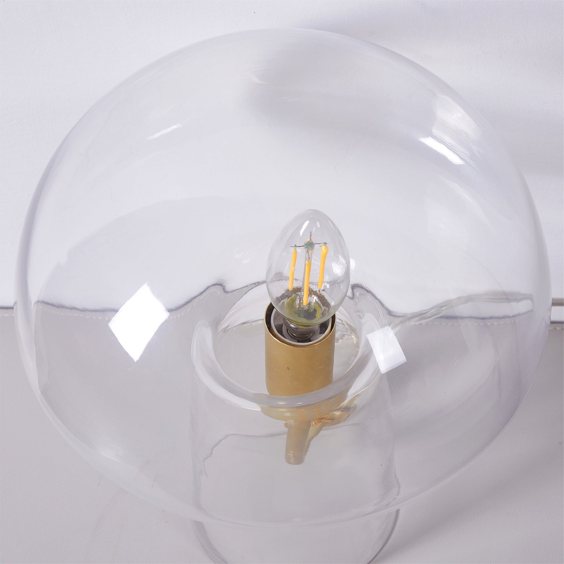 Novelty Glass Mushroom Lamp, Clear, 12" H, Plug-In