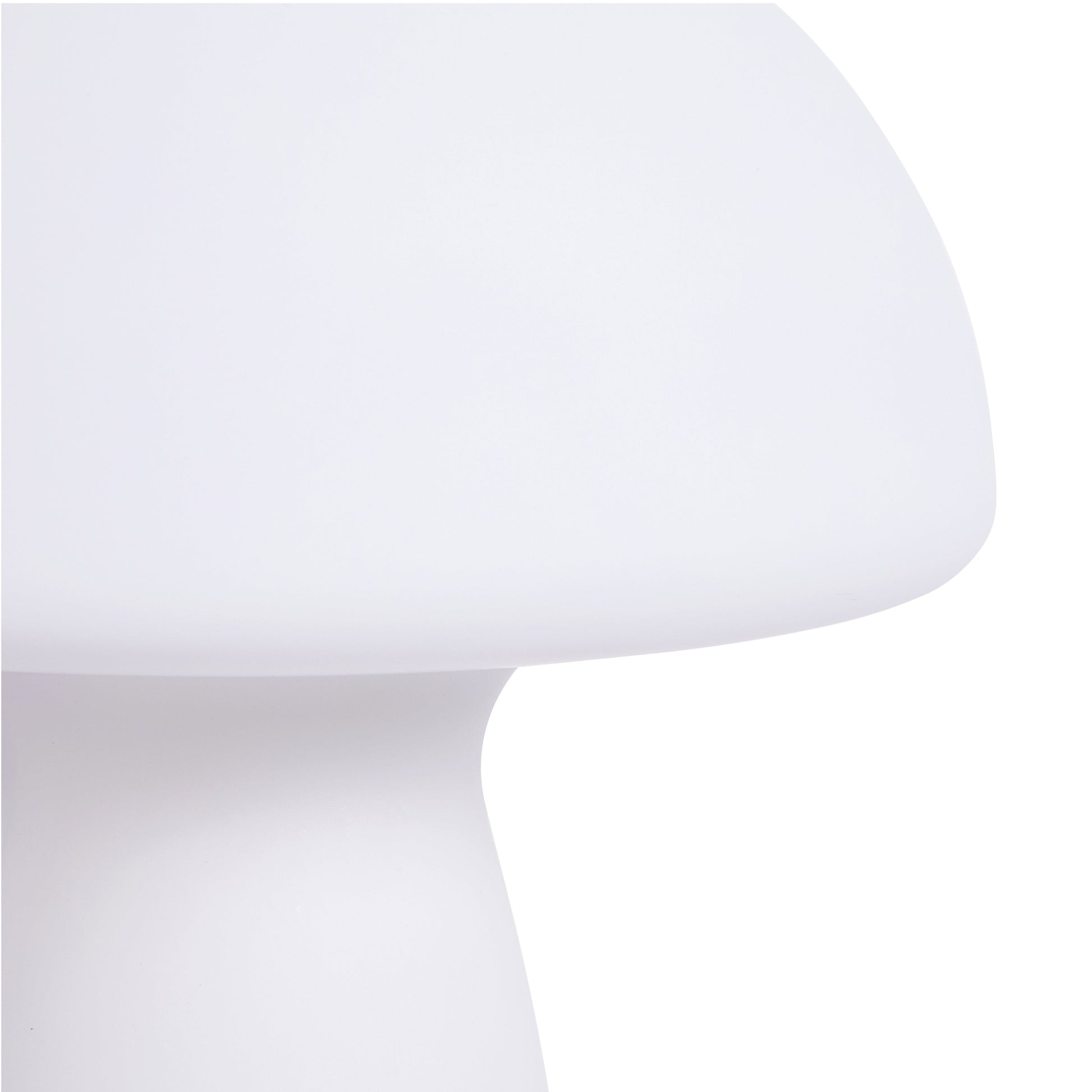 Novelty Glass Mushroom Lamp, Off-White Matte, 12" H, Plug-In