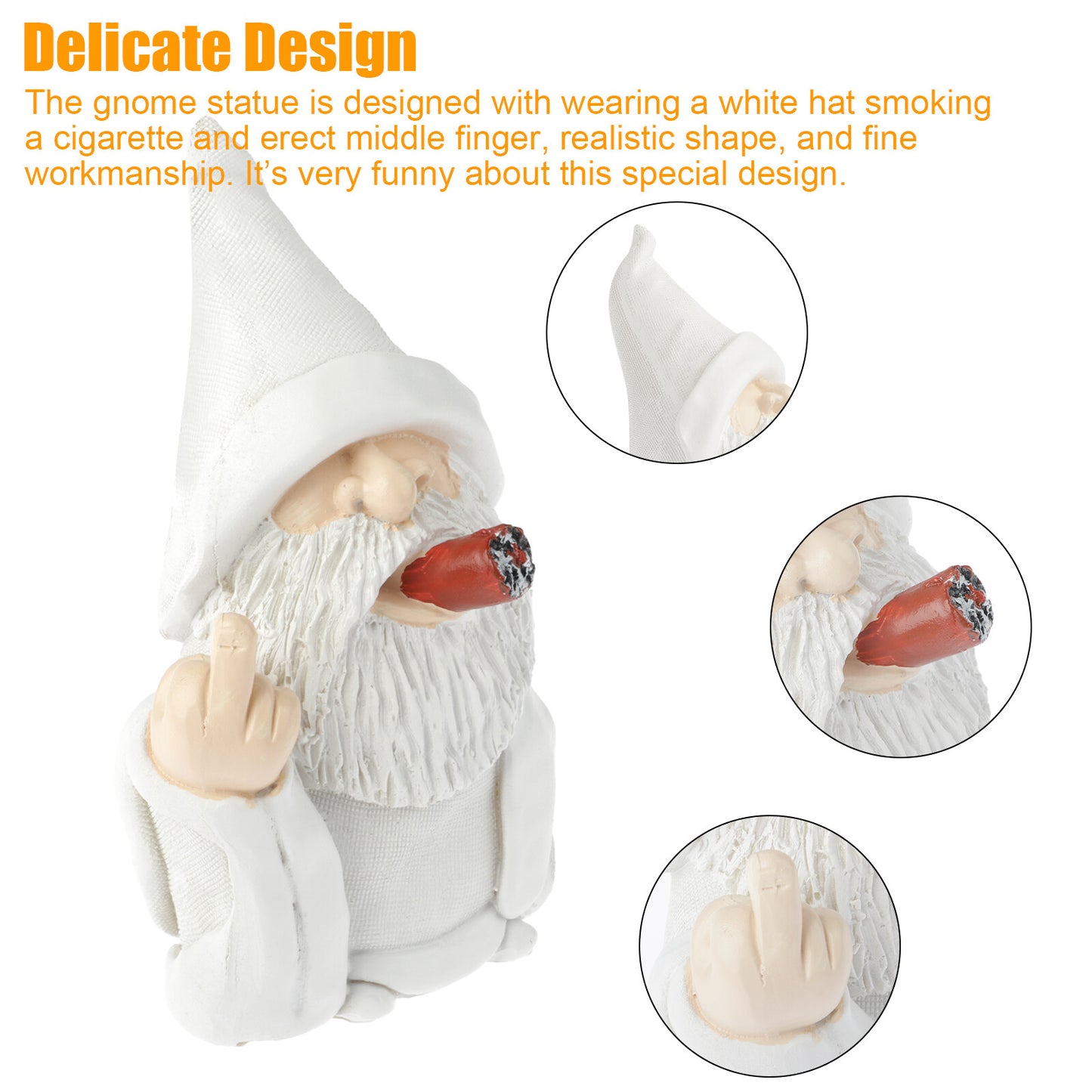 New Smoking Wizard Big Tongue Gnome Naughty Garden Statue for Home Lawn Ornament