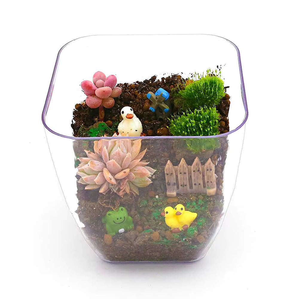 Pig Cow Frog Figurines Decorative Flower Pots Glass Succulents Decoration Home Accessories Cute Room Decor Garden Statue
