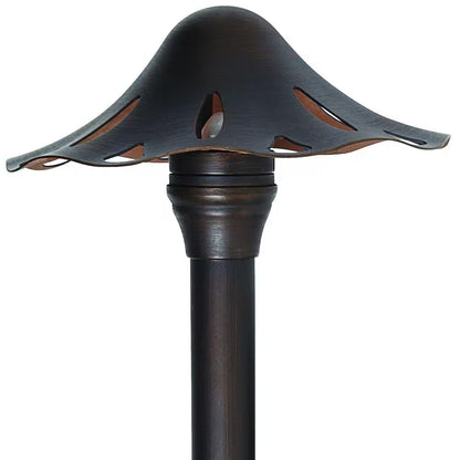 Solar Oil Rubbed Bronze Outdoor Integrated LED Mushroom Landscape Path Light with Remote Solar Panel (2-Pack)