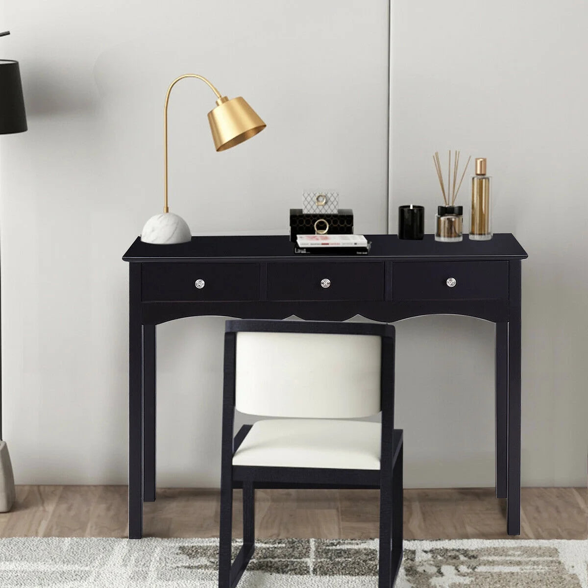 Console Table Hall Table Side Table Desk Accent Table 3 Drawers Entryway Black