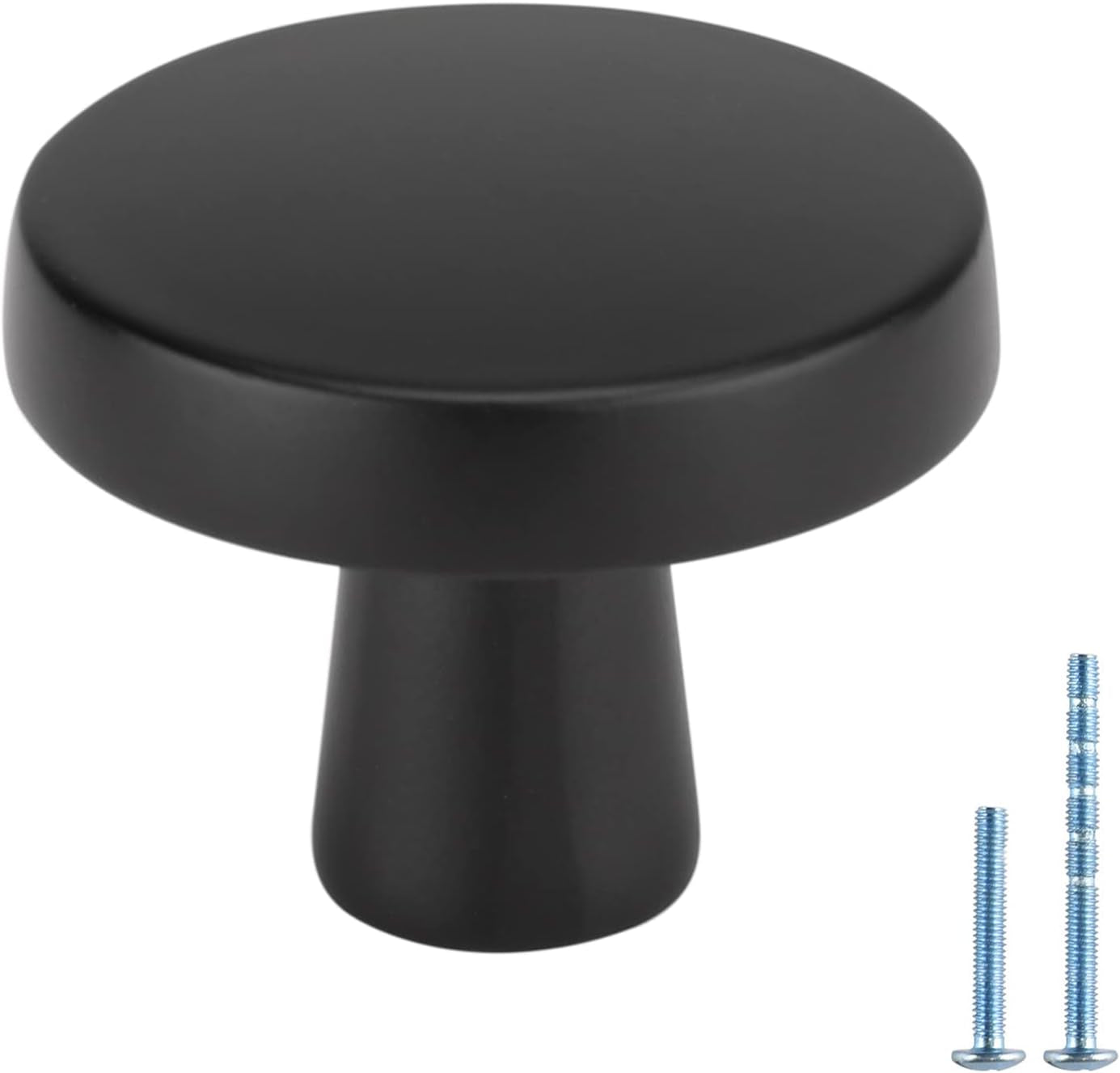 10 Pack Black Cabinet Knobs round Matte Kitchen Handles Zinc Alloy Metal Hardware for Dresser Drawer Desk Cupboard