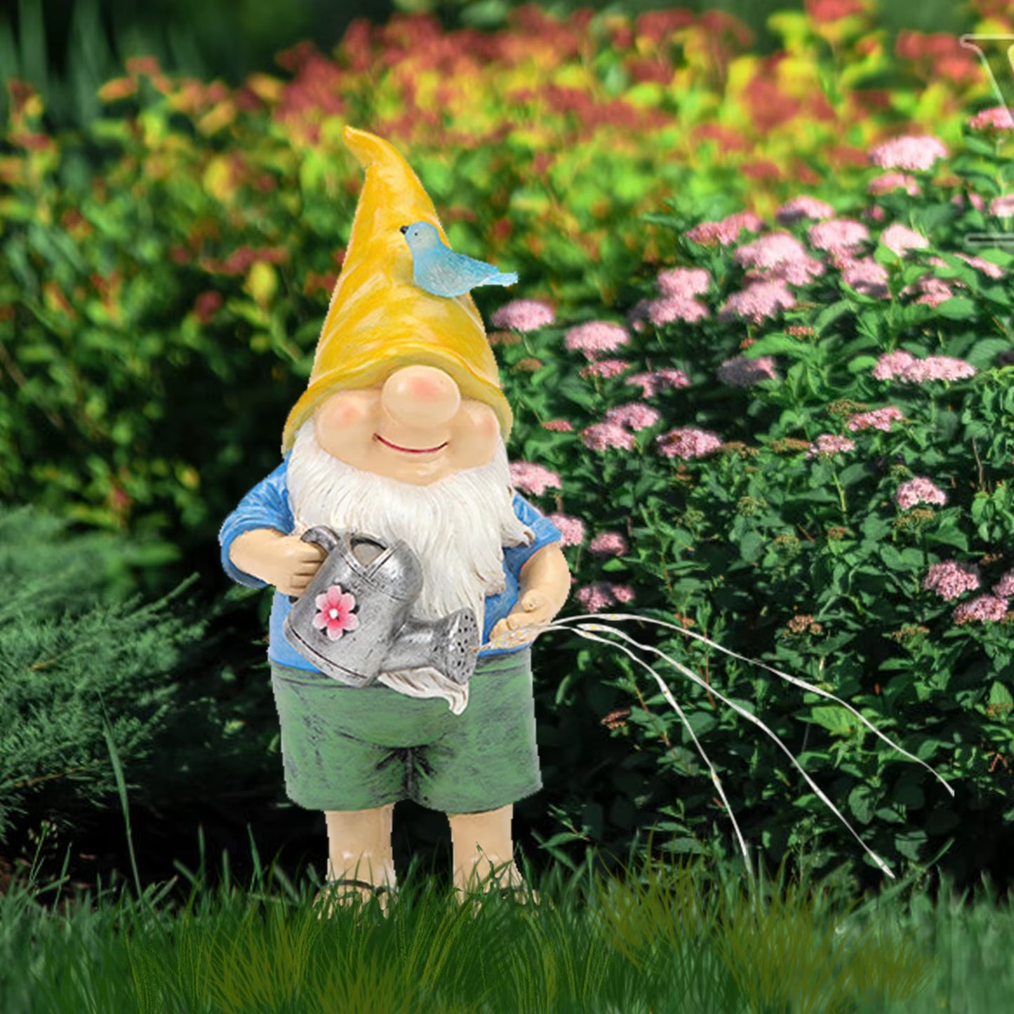 Creative Solar Glowing Elf Statue Ornament Resin Goblin Gnome Sculptures with Light Waterproof Garden Decor for Pathway