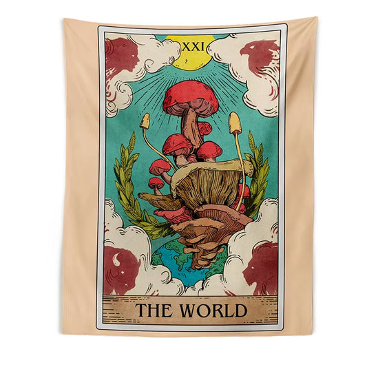 Tarot Mushroom Tapestry Wall Hanging Magic Mushroom Fungi Gift 