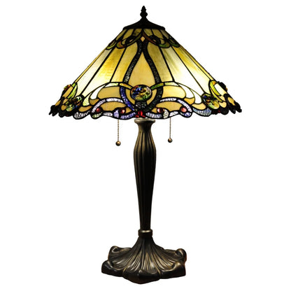 CH1B518AV18-TL2 MAJESTIC GRANDEUR Tiffany-Style 2 Light Victorian Table Lamp 18" Shade