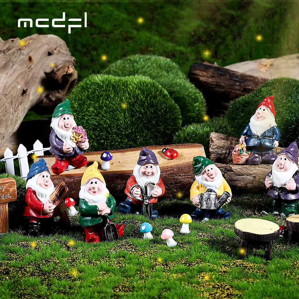 Gnome Yard Fairy Garden Decoration Outdoor Miniatures Decorative Figures Flower Pots Kawaii Room Home Decor Accessories