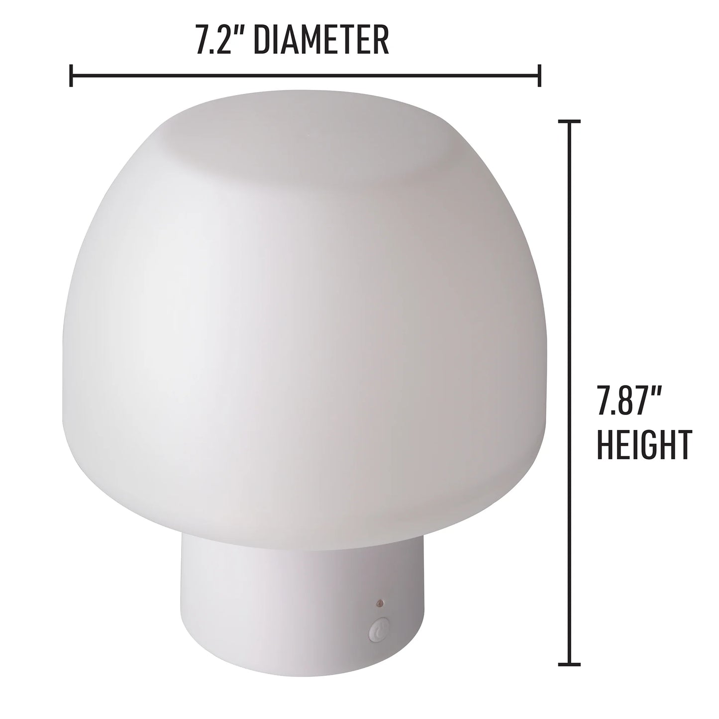 Lit New Multi-Color Multi-White LED Accent Mushroom Lamp with White Base, Remote Control