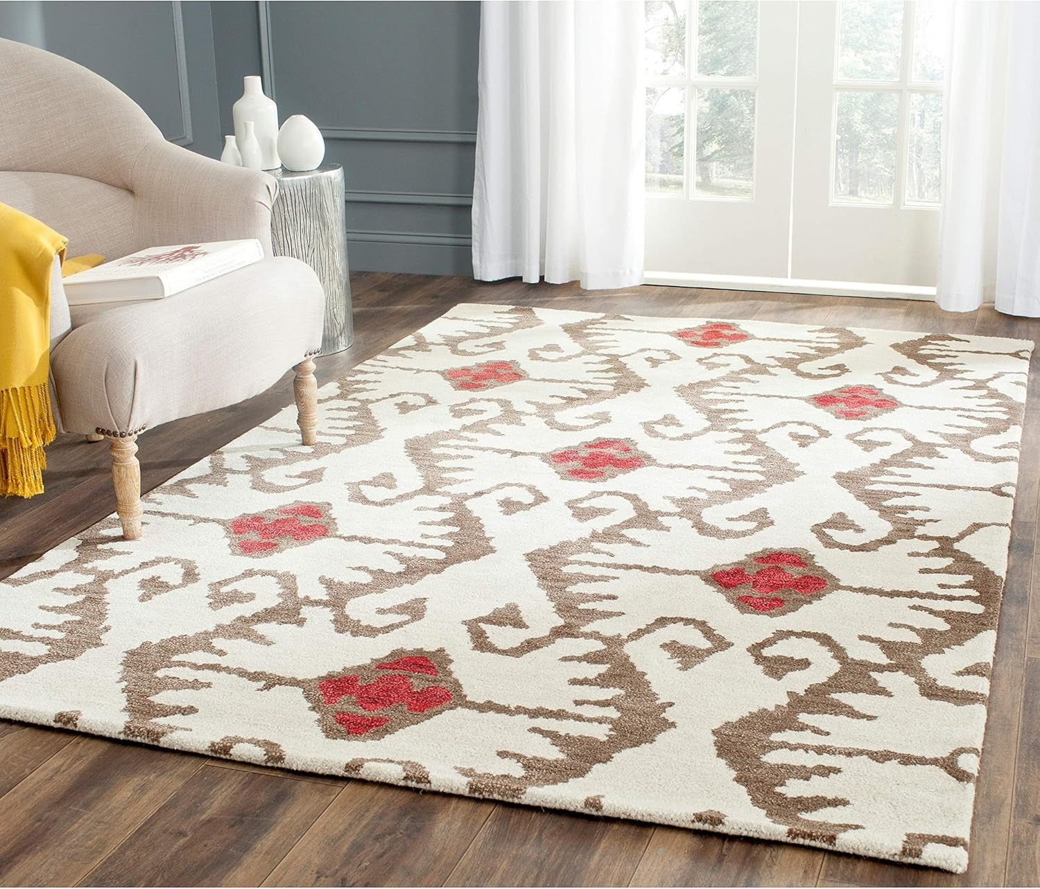 Wyndham Collection Accent Rug - 2'6" X 4', Royal Blue & Ivory, Handmade Modern Wool, Ideal for High Traffic Areas in Entryway, Living Room, Bedroom (WYD323C)